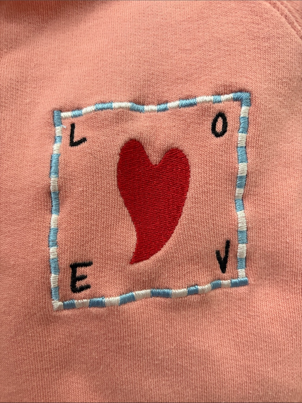 Sézane Pink Sweatshirt with Red Heart Patch - Picture 4 of 4